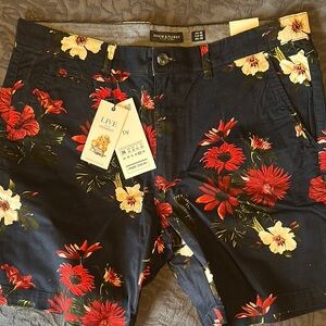 Men's Floral Black Shorts